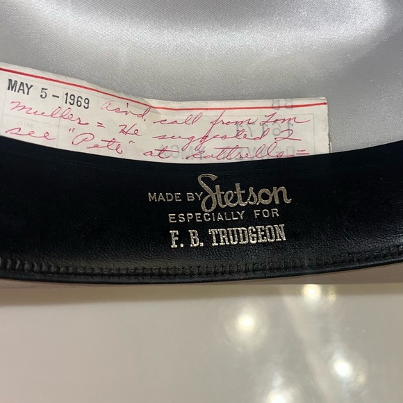 stetson 3x 1968 beaver cowboy hat Vintage With Original Receipt And Note - Picture 5 of 9